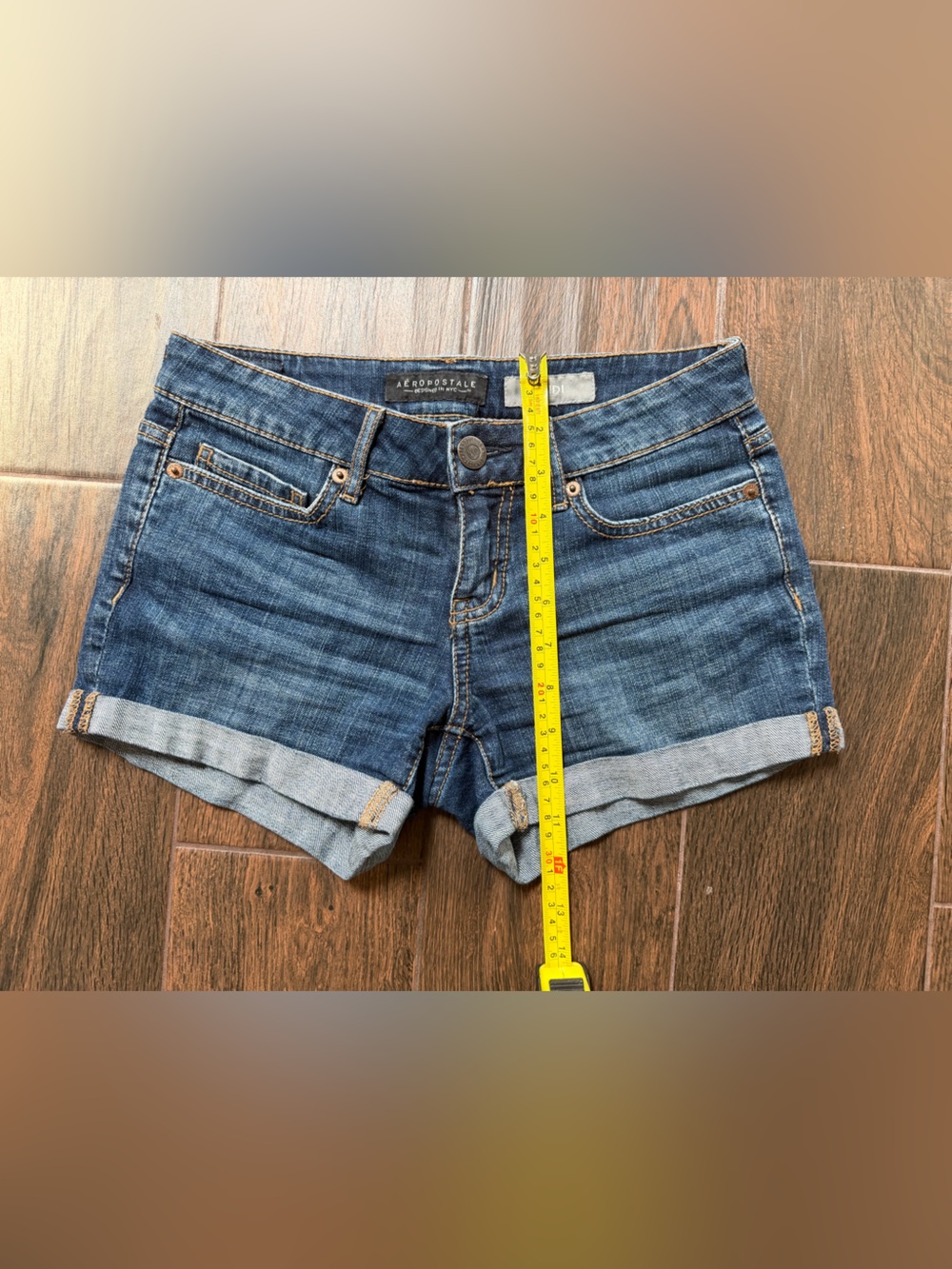 Aeropostale Dark Blue Denim Cuffed Shorts short women’s 00 jeans y2k